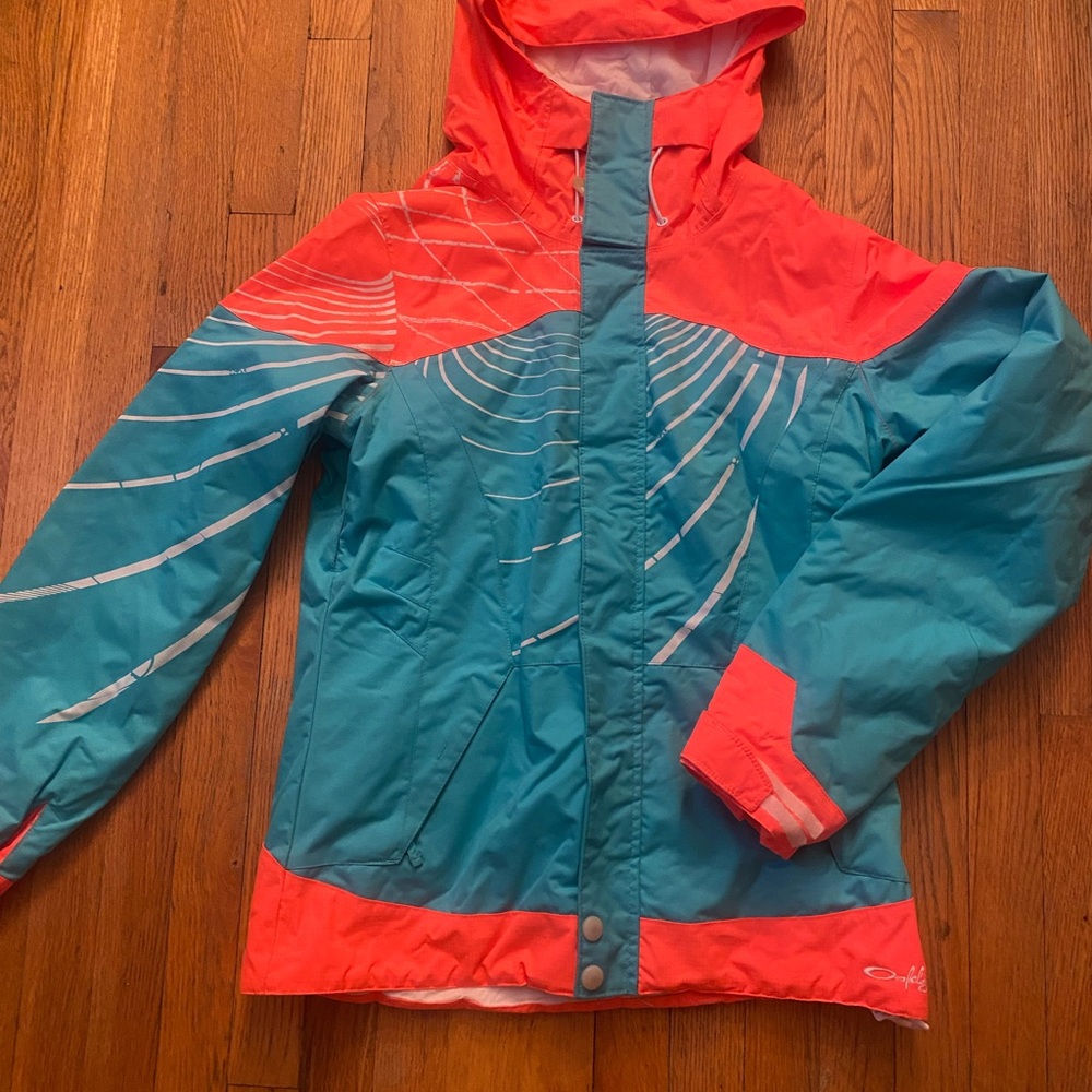Oakley Coral and Teal Ski Jacket